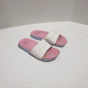 Nike Athletic White Pink Speckles Slides Size Youth 13C Girls Sandals #983